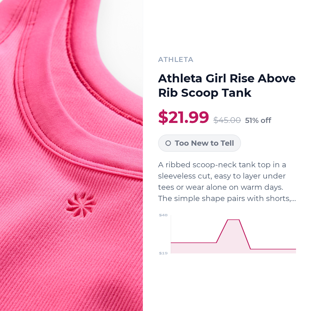 Athleta Girl Rise Above Rib Scoop Tank