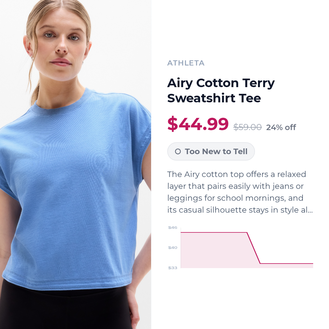 Airy Cotton Terry Sweatshirt Tee
