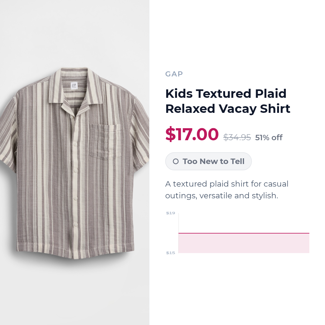 Kids Textured Plaid Relaxed Vacay Shirt