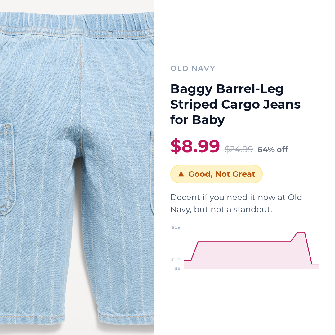 Baggy Barrel-Leg Striped Cargo Jeans for Baby
