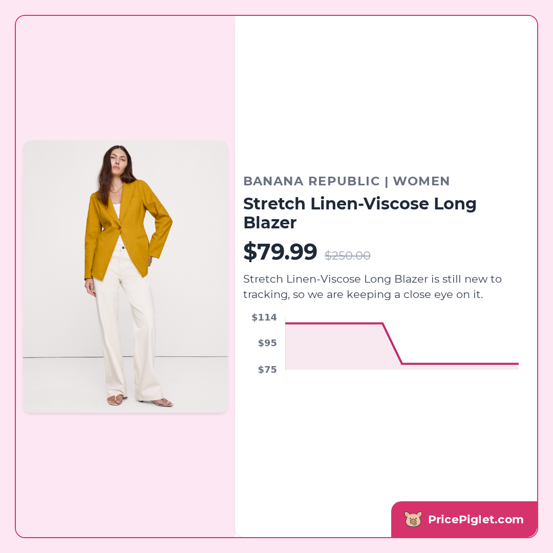 Stretch Linen-Viscose Long Blazer
