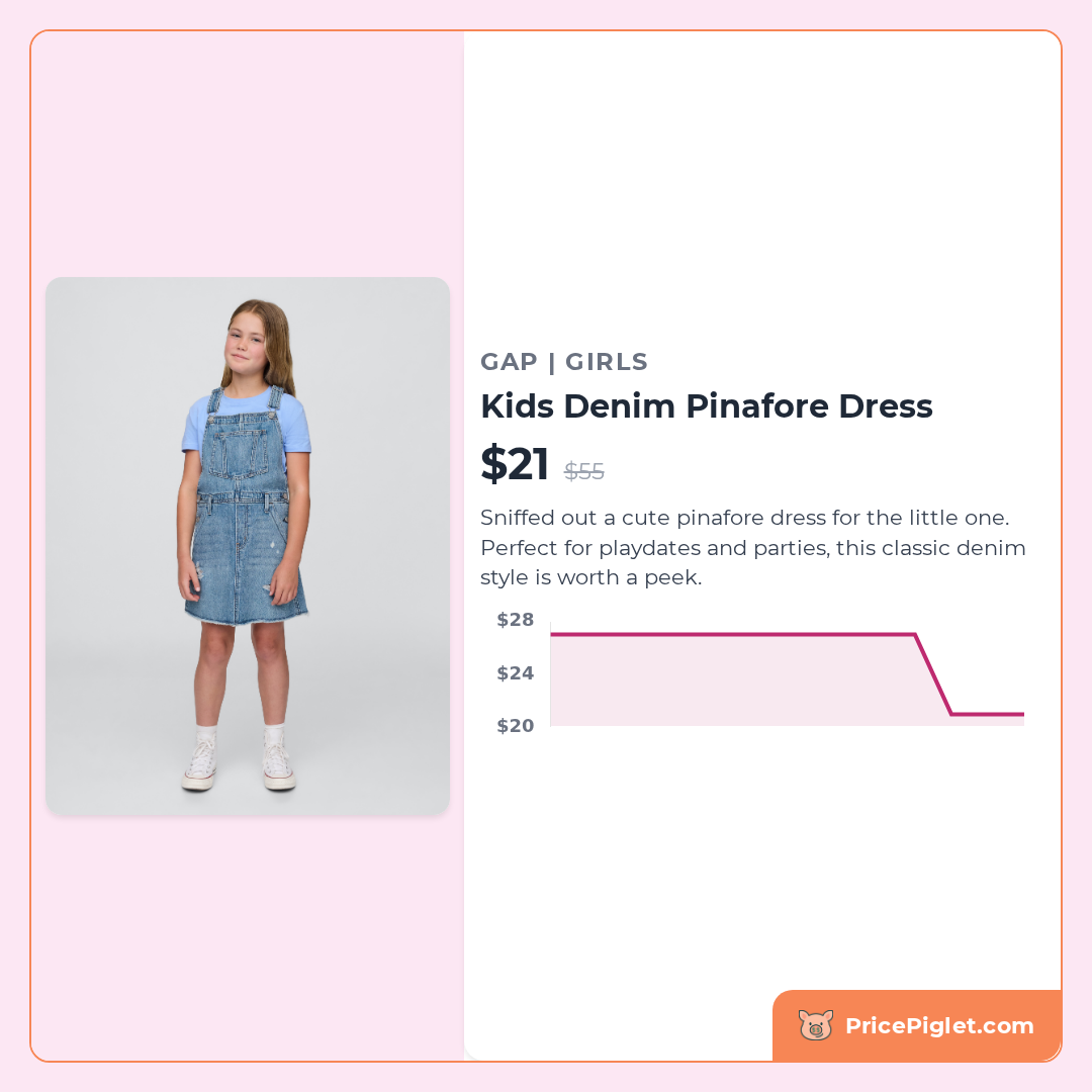 Kids Denim Pinafore Dress