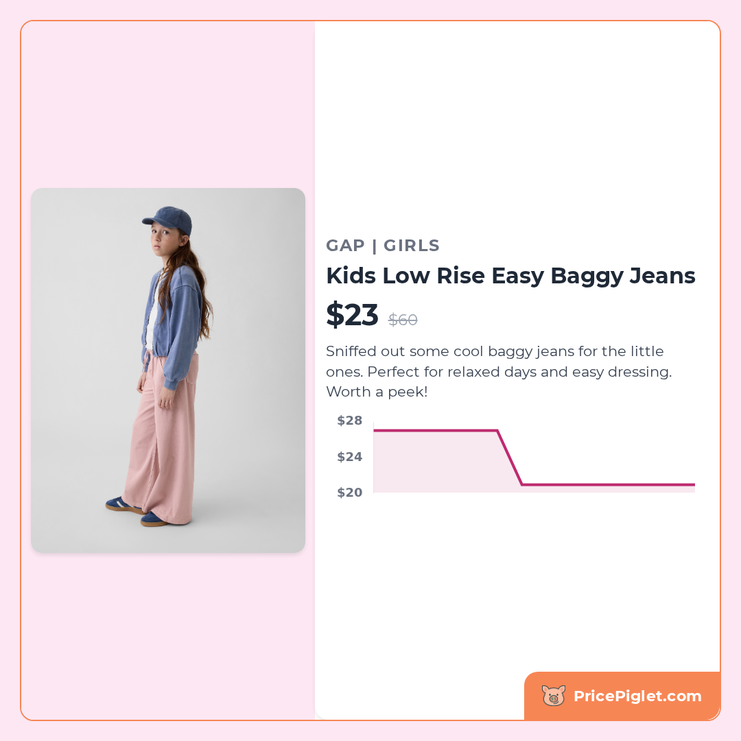 Kids Low Rise Easy Baggy Jeans