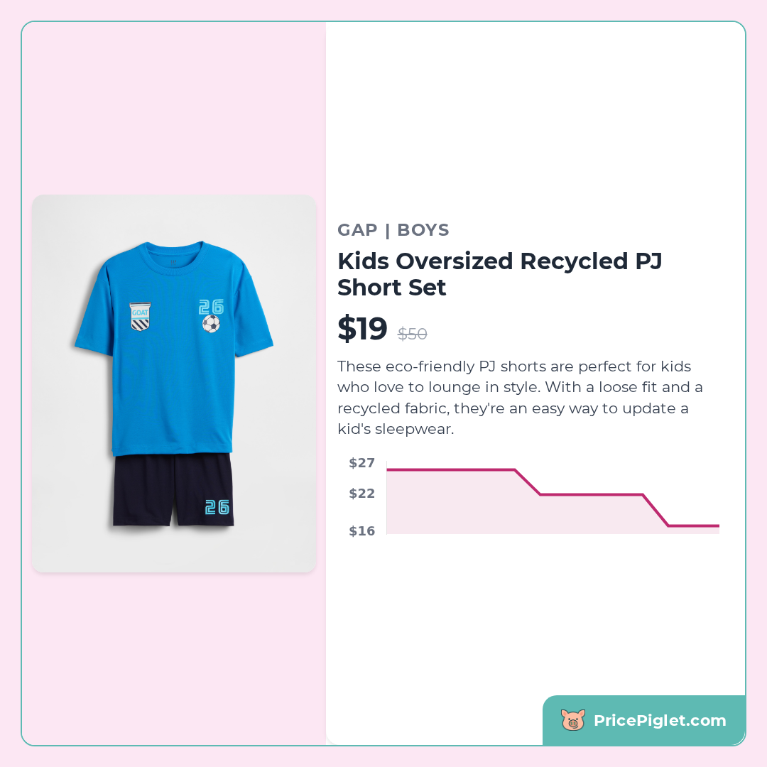 Kids Oversized Recycled PJ Short Set