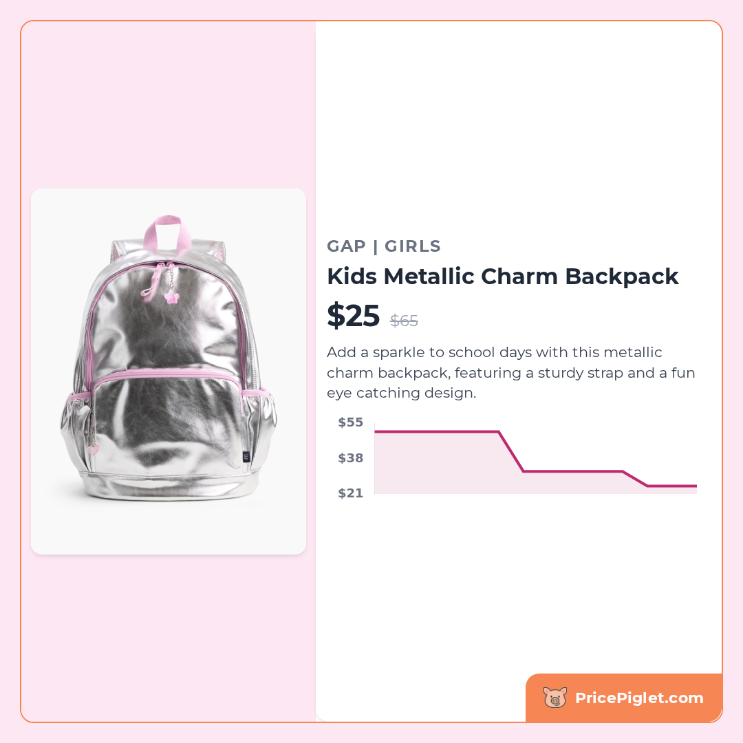 Kids Metallic Charm Backpack