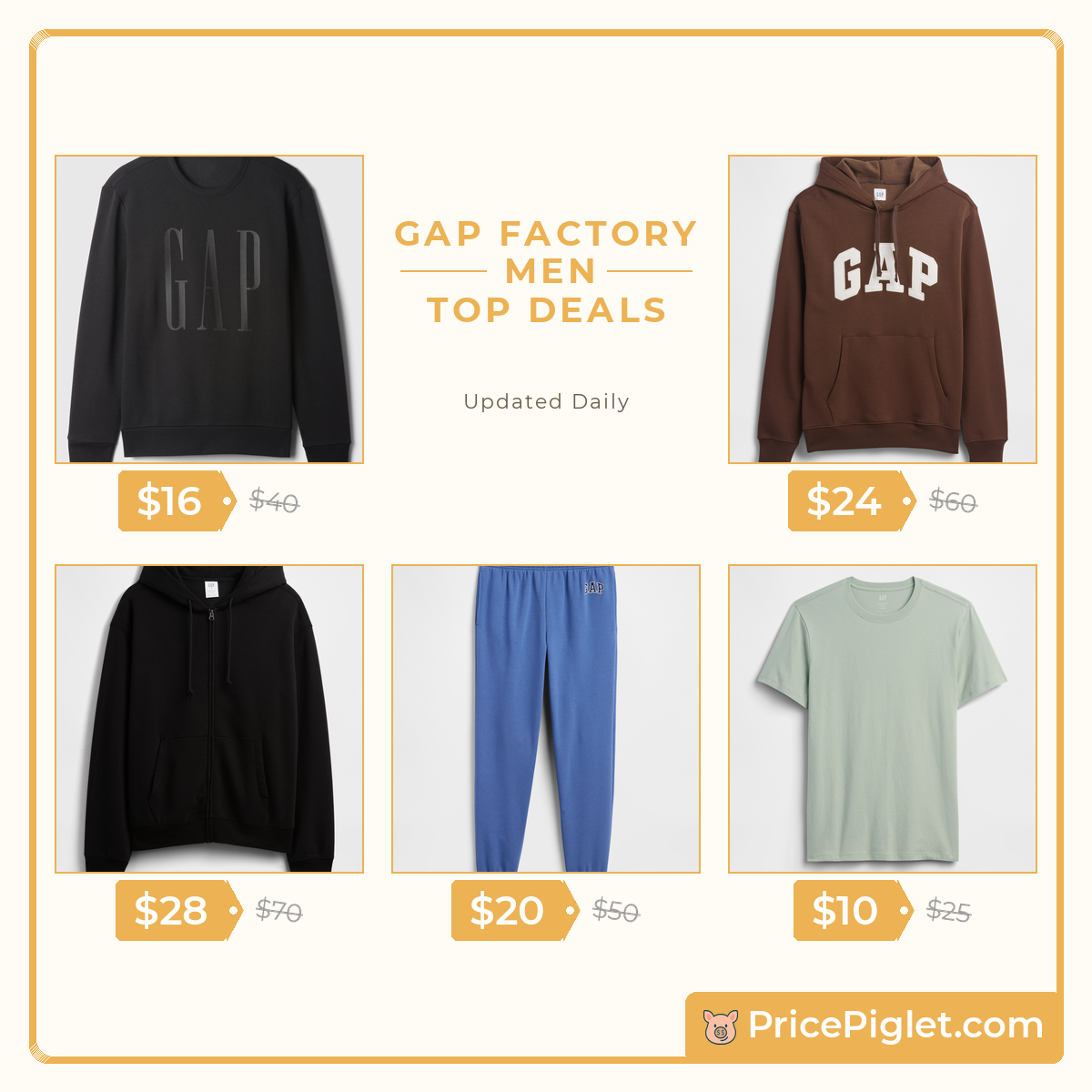 Men's Deals at Gap Factory Today