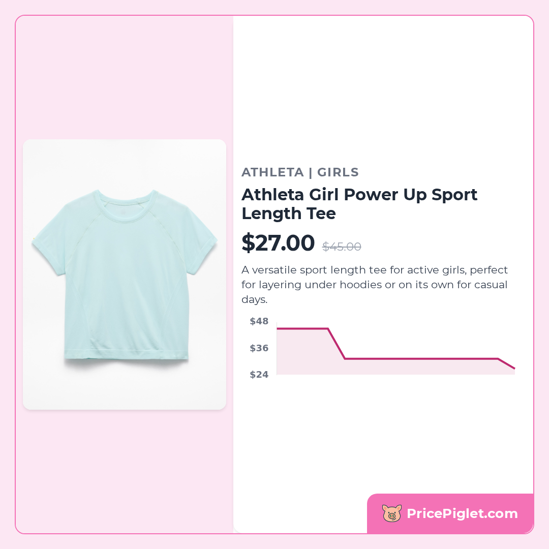 Athleta Girl Power Up Sport Length Tee