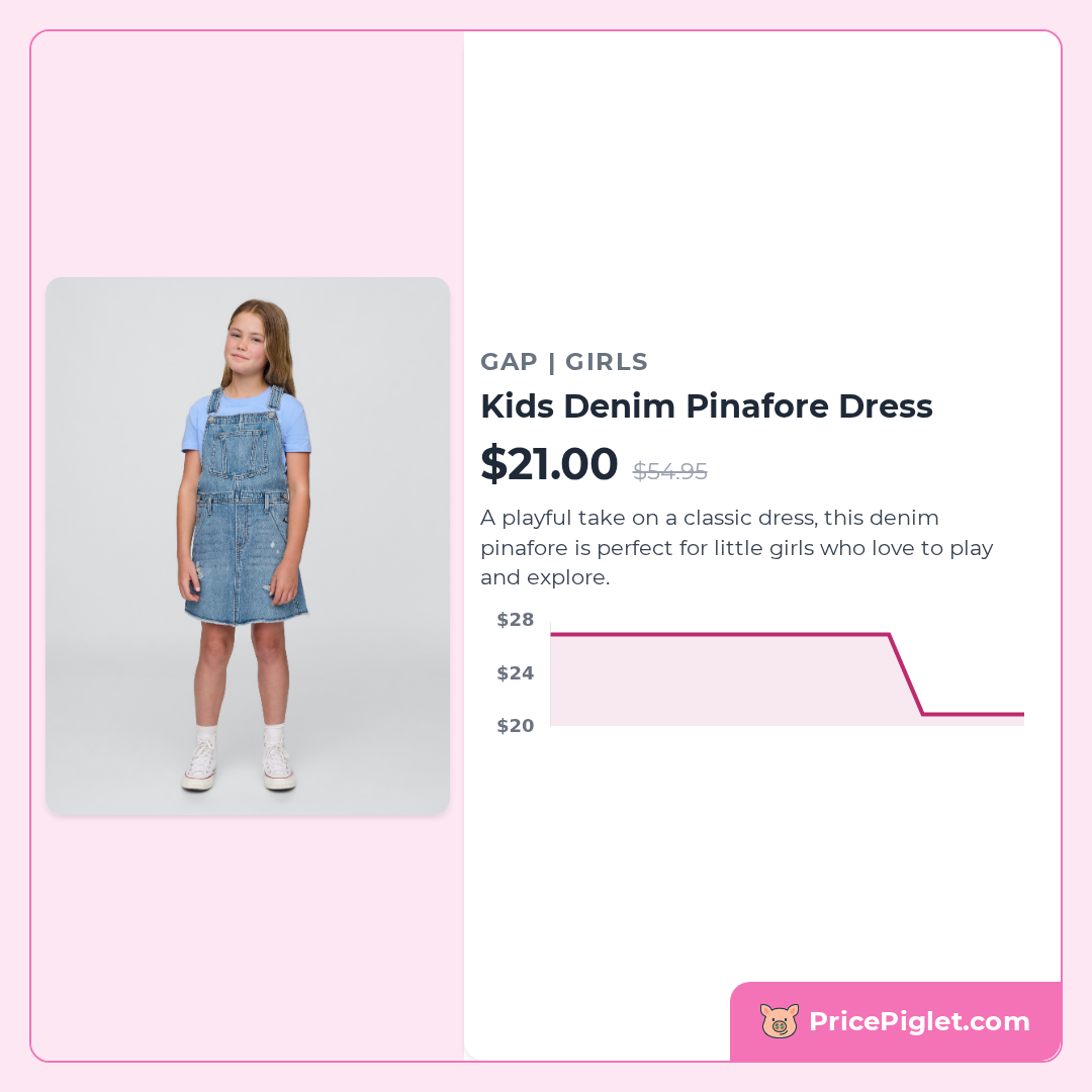 Kids Denim Pinafore Dress
