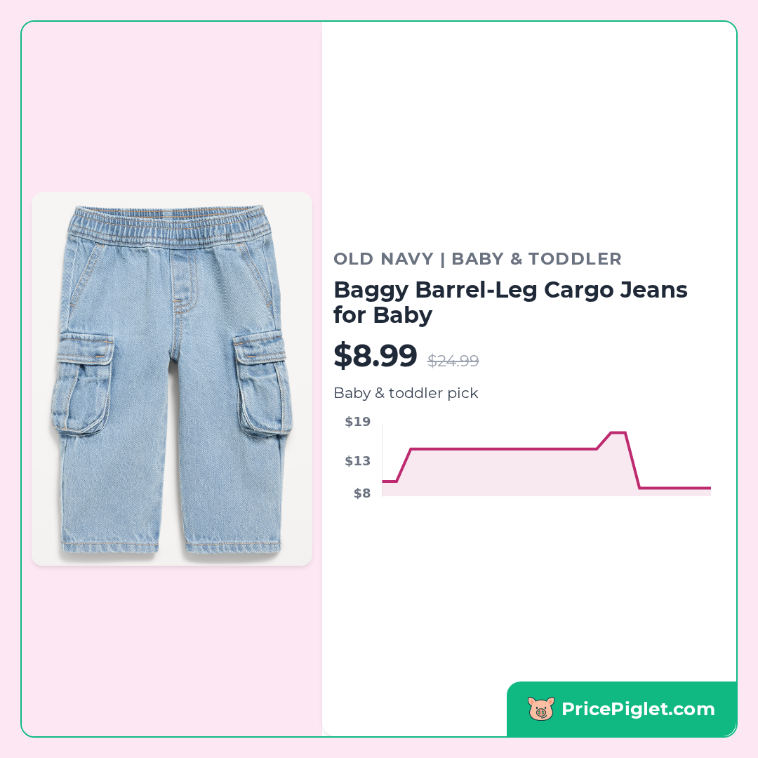 Baggy Barrel-Leg Cargo Jeans for Baby