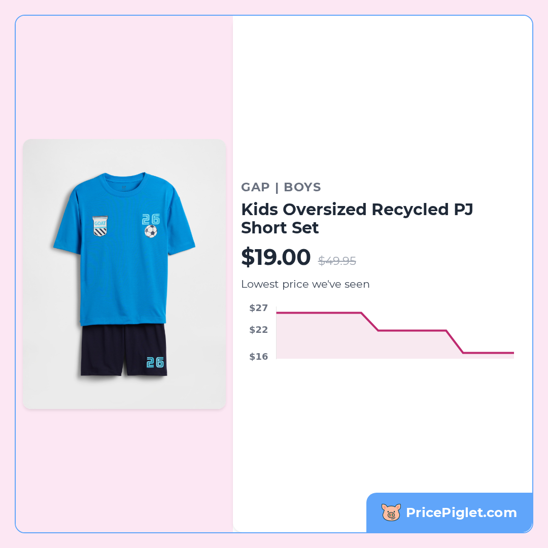Kids Oversized Recycled PJ Short Set