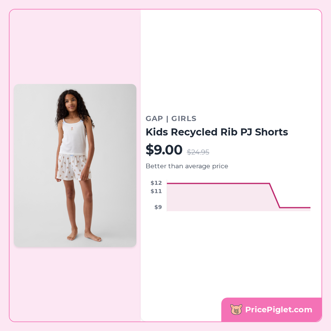 Kids Recycled Rib PJ Shorts