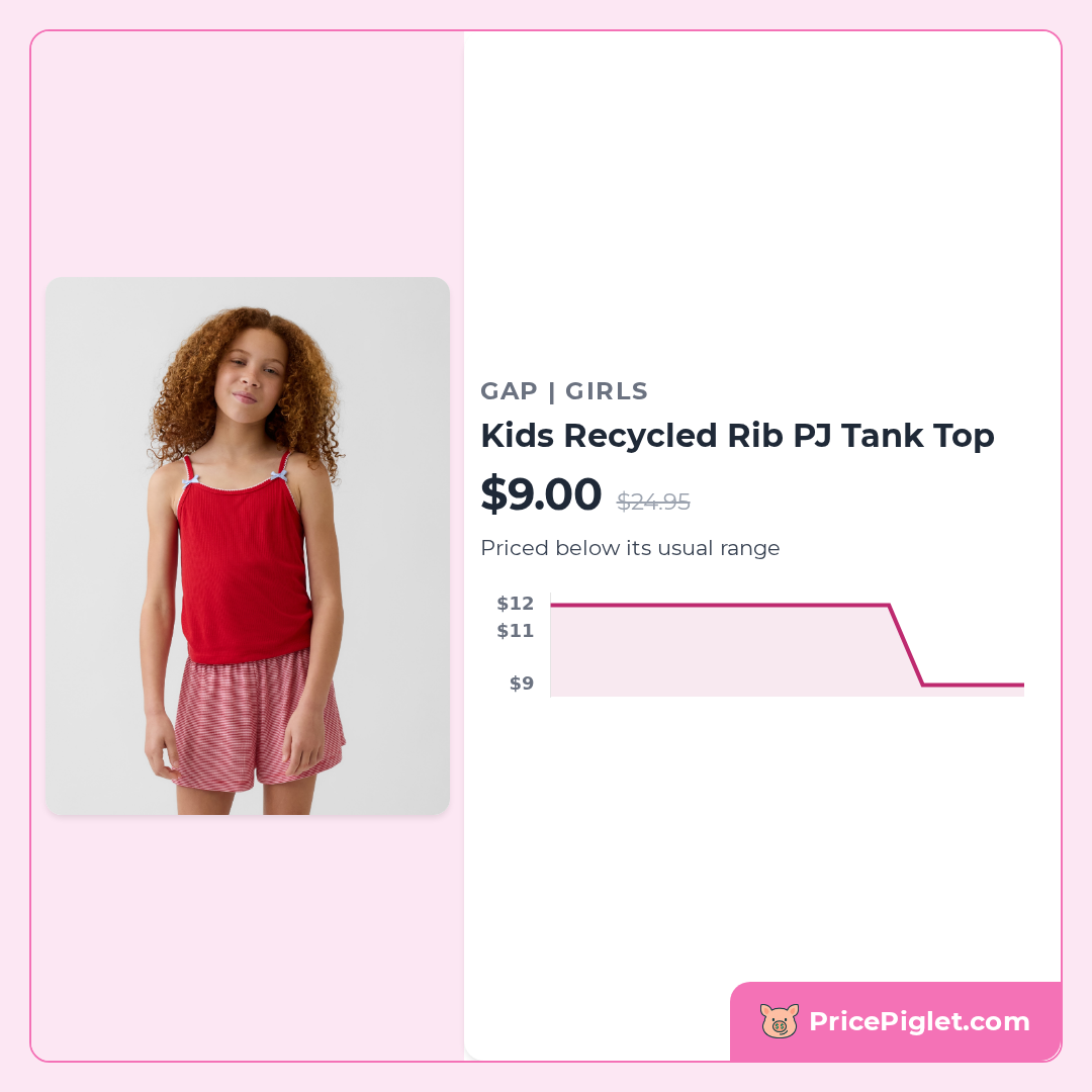 Kids Recycled Rib PJ Tank Top