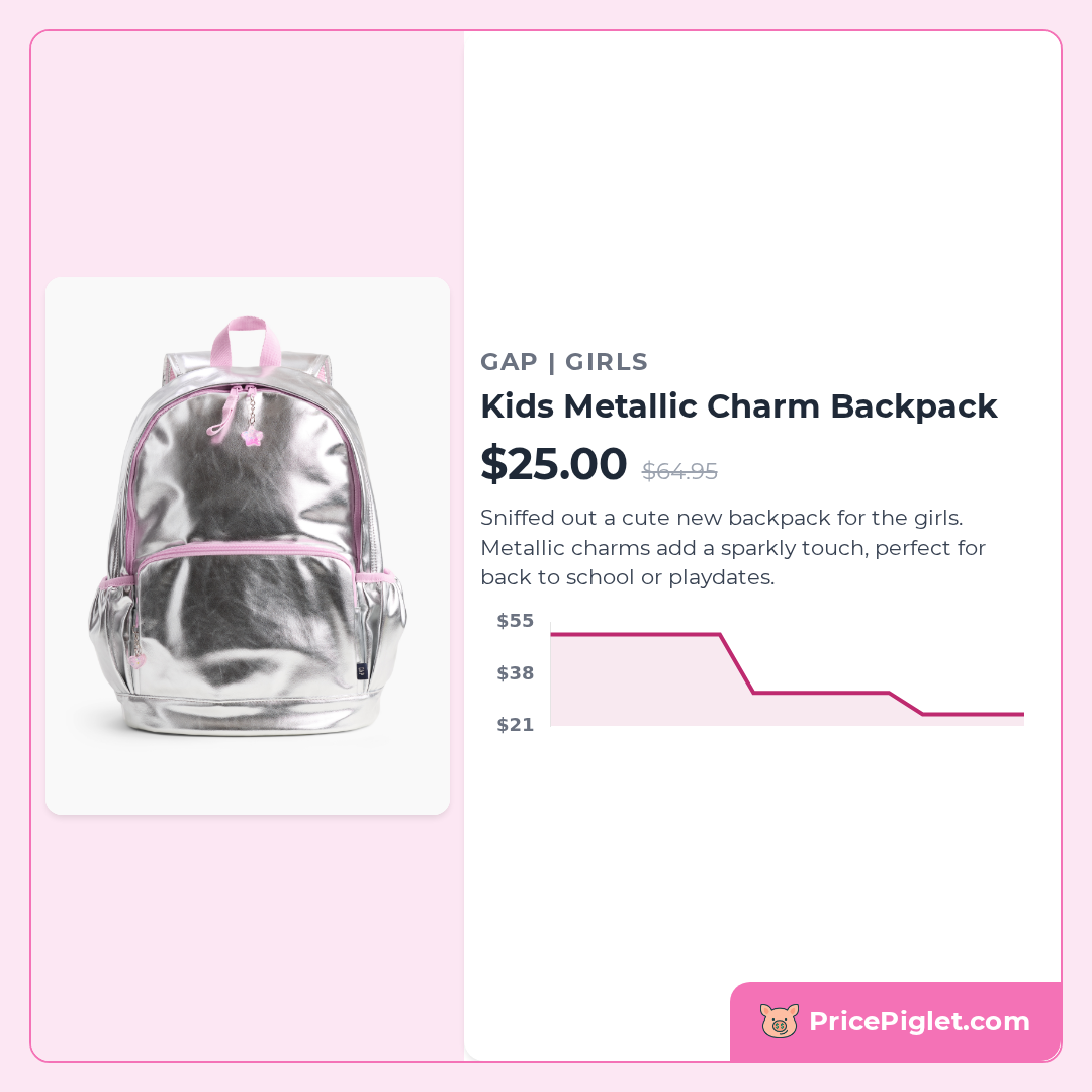 Kids Metallic Charm Backpack