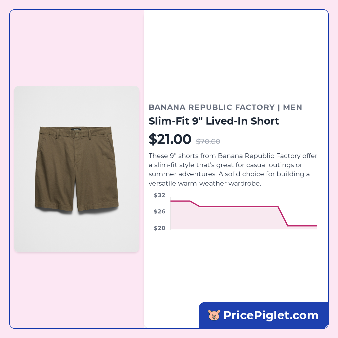 Slim-Fit 9" Lived-In Short