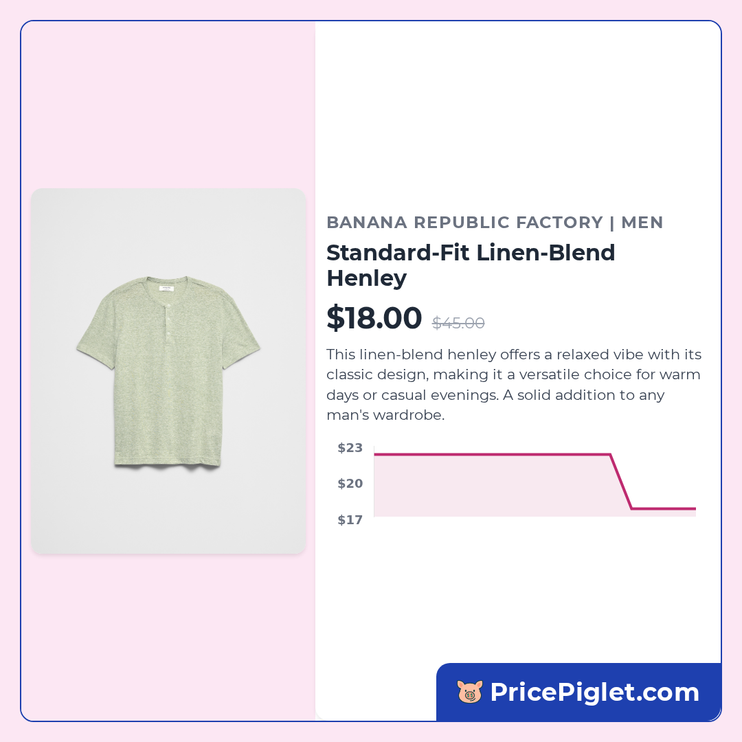 Standard-Fit Linen-Blend Henley