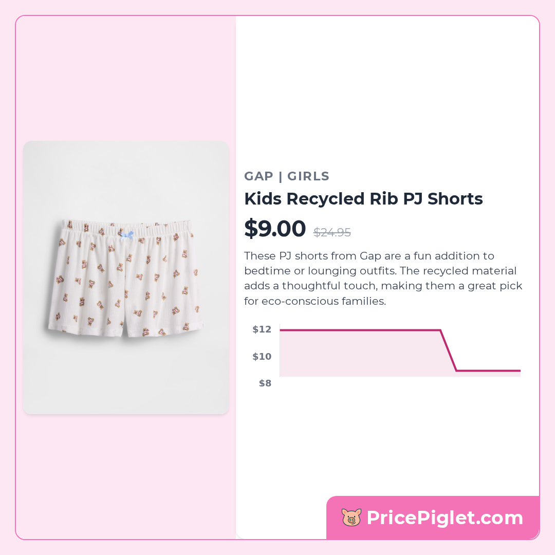 Kids Recycled Rib PJ Shorts