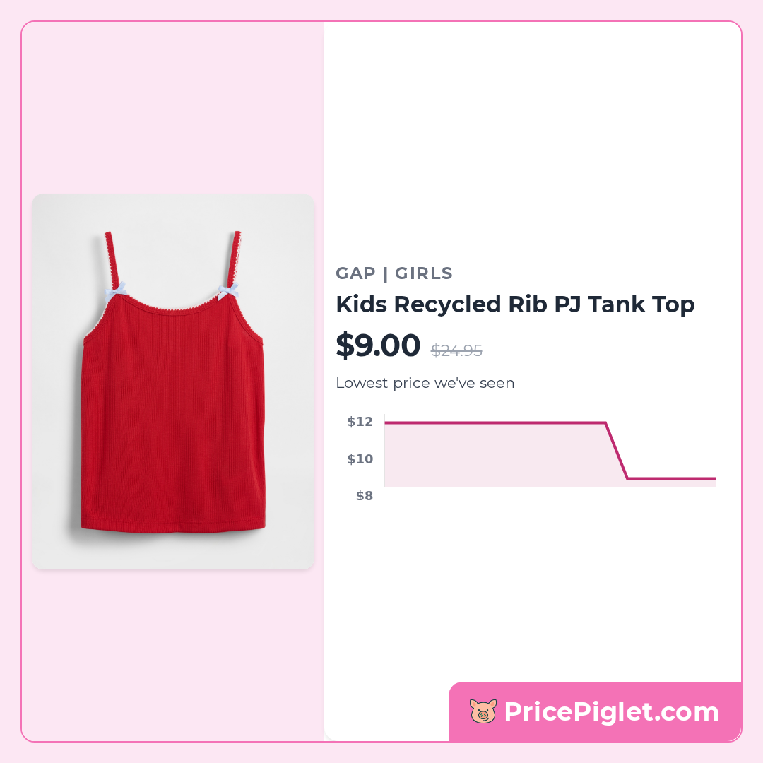 Kids Recycled Rib PJ Tank Top