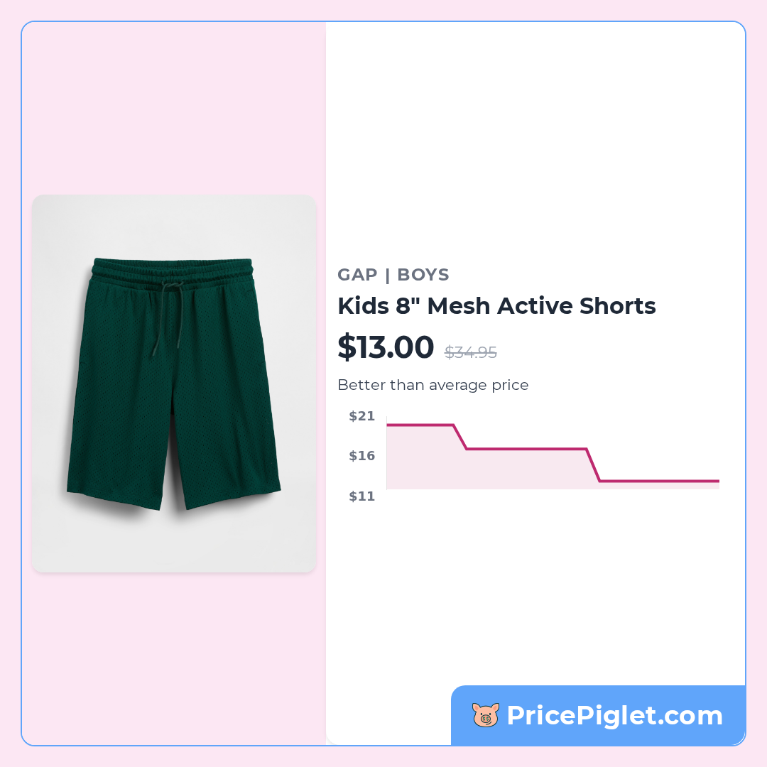 Kids 8" Mesh Active Shorts