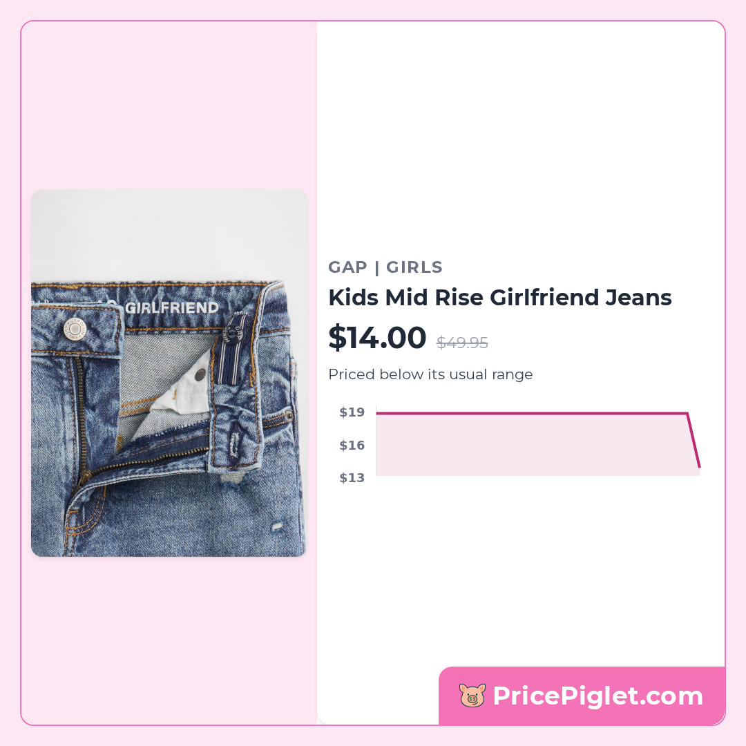Kids Mid Rise Girlfriend Jeans