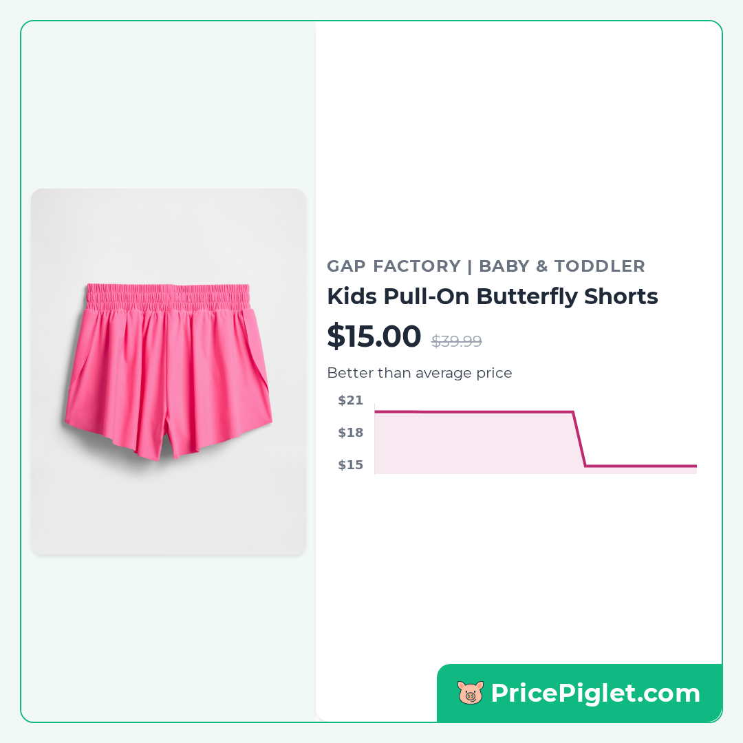 Kids Pull-On Butterfly Shorts