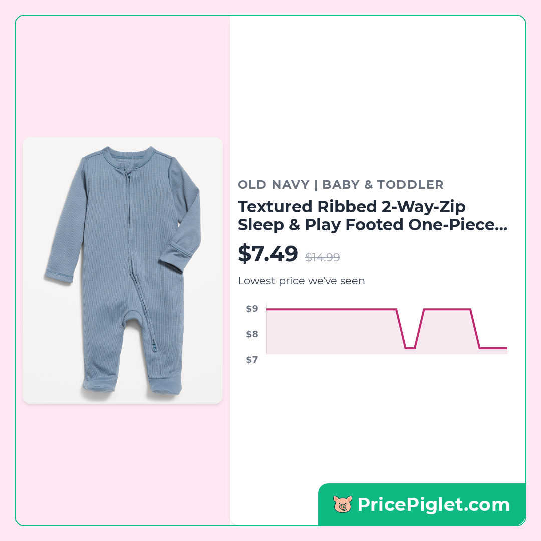 Textured Ribbed 2-Way-Zip Sleep & Play Footed One-Piece for Baby