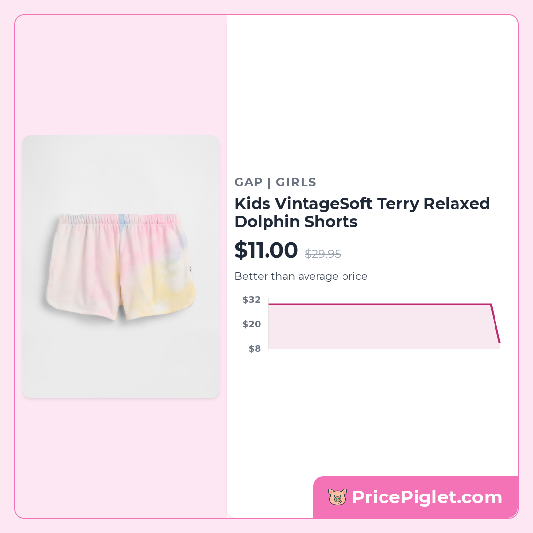 Kids VintageSoft Terry Relaxed Dolphin Shorts