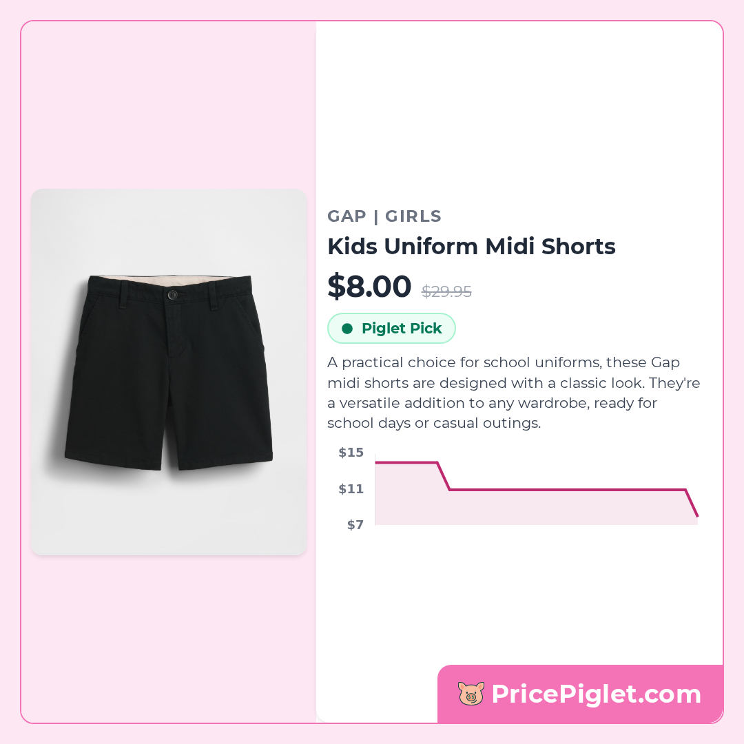 Kids Uniform Midi Shorts