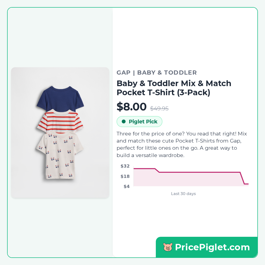 Baby & Toddler Mix & Match Pocket T-Shirt (3-Pack)