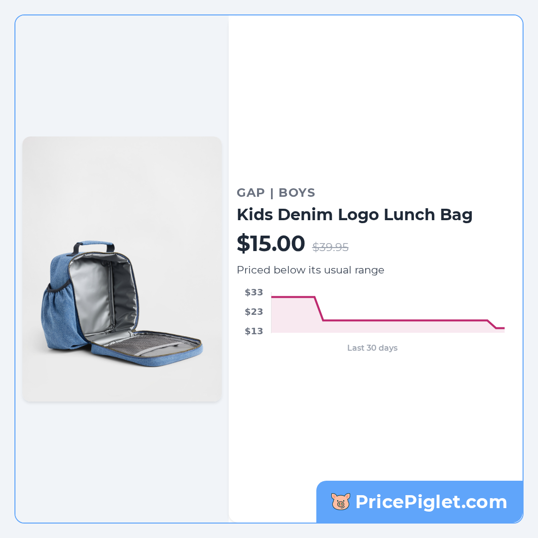 Kids Denim Logo Lunch Bag