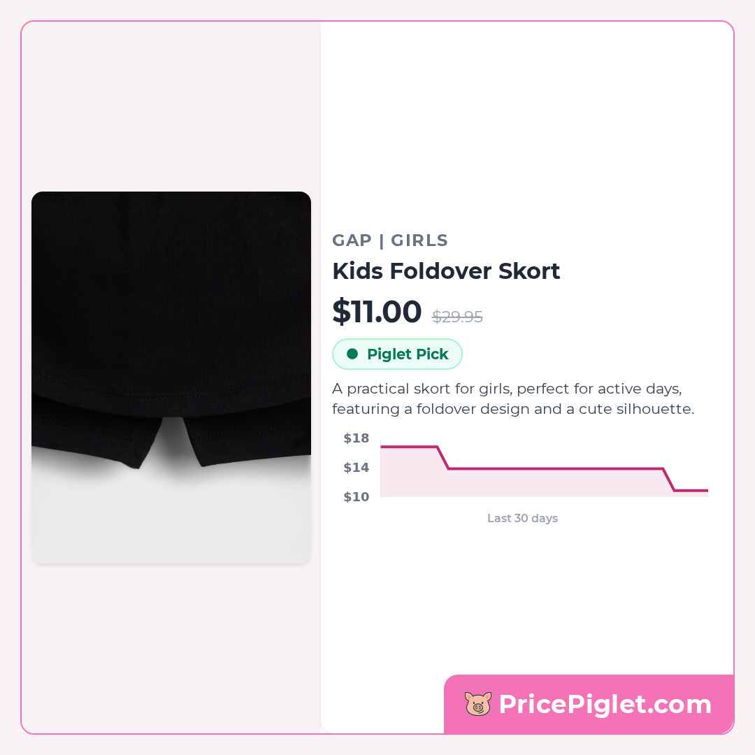Kids Foldover Skort