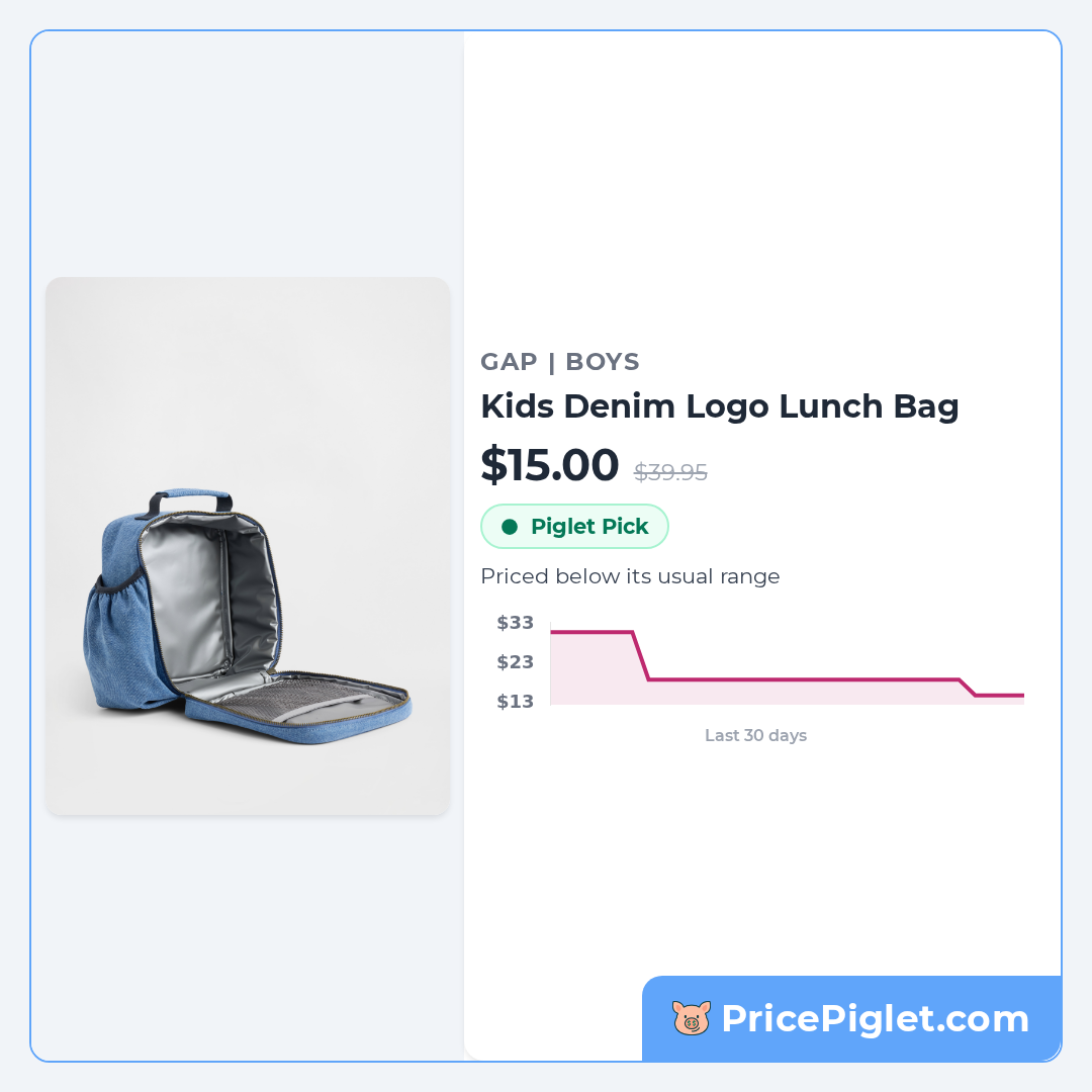 Kids Denim Logo Lunch Bag