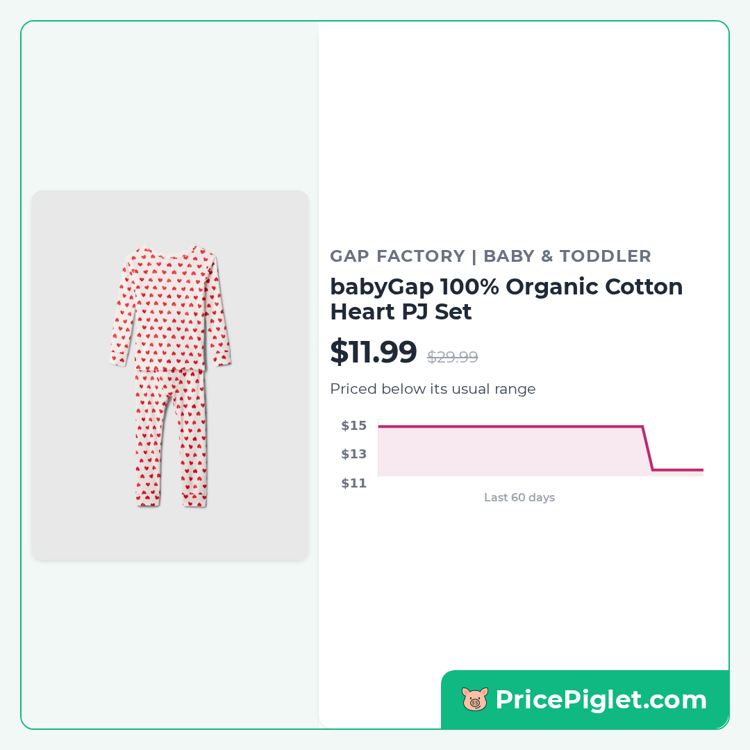 babyGap 100% Organic Cotton Heart PJ Set