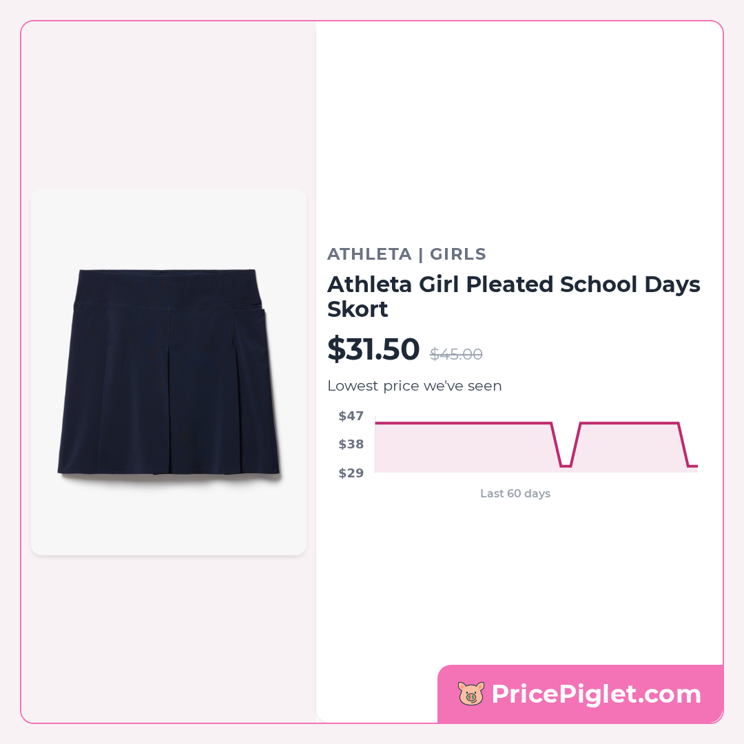 Athleta Girl Pleated School Days Skort
