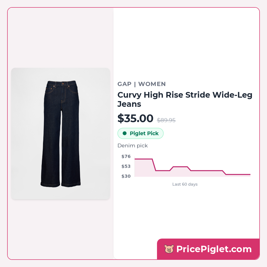 Curvy High Rise Stride Wide-Leg Jeans