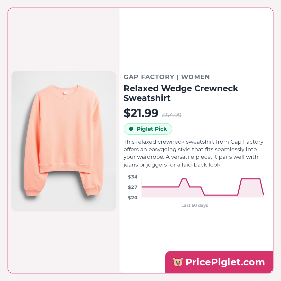 Relaxed Wedge Crewneck Sweatshirt