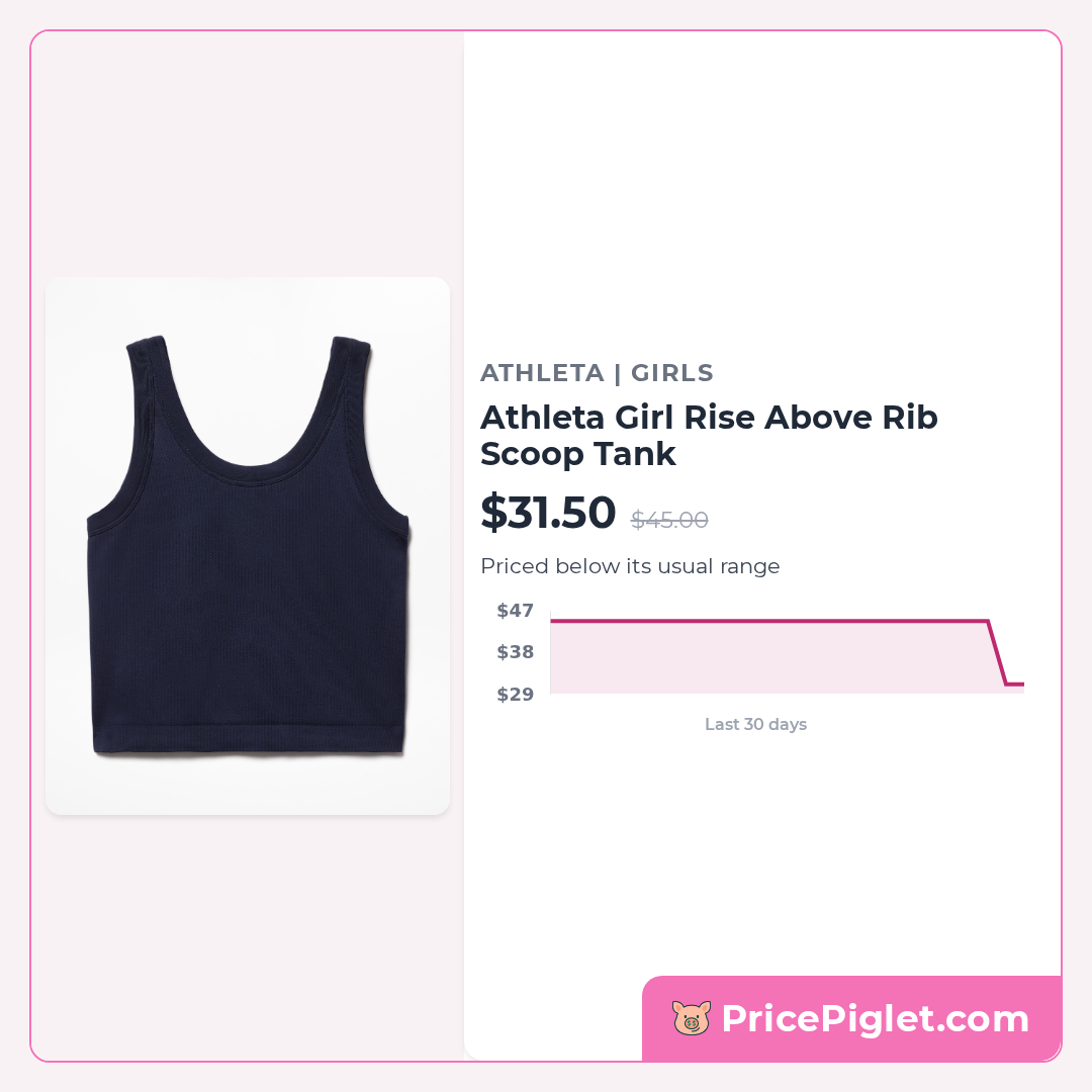 Athleta Girl Rise Above Rib Scoop Tank