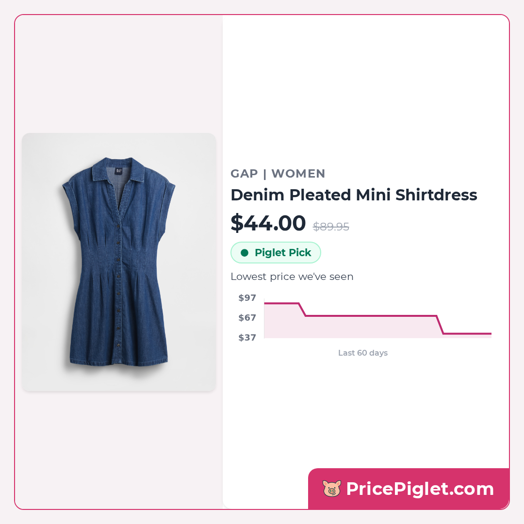 Denim Pleated Mini Shirtdress