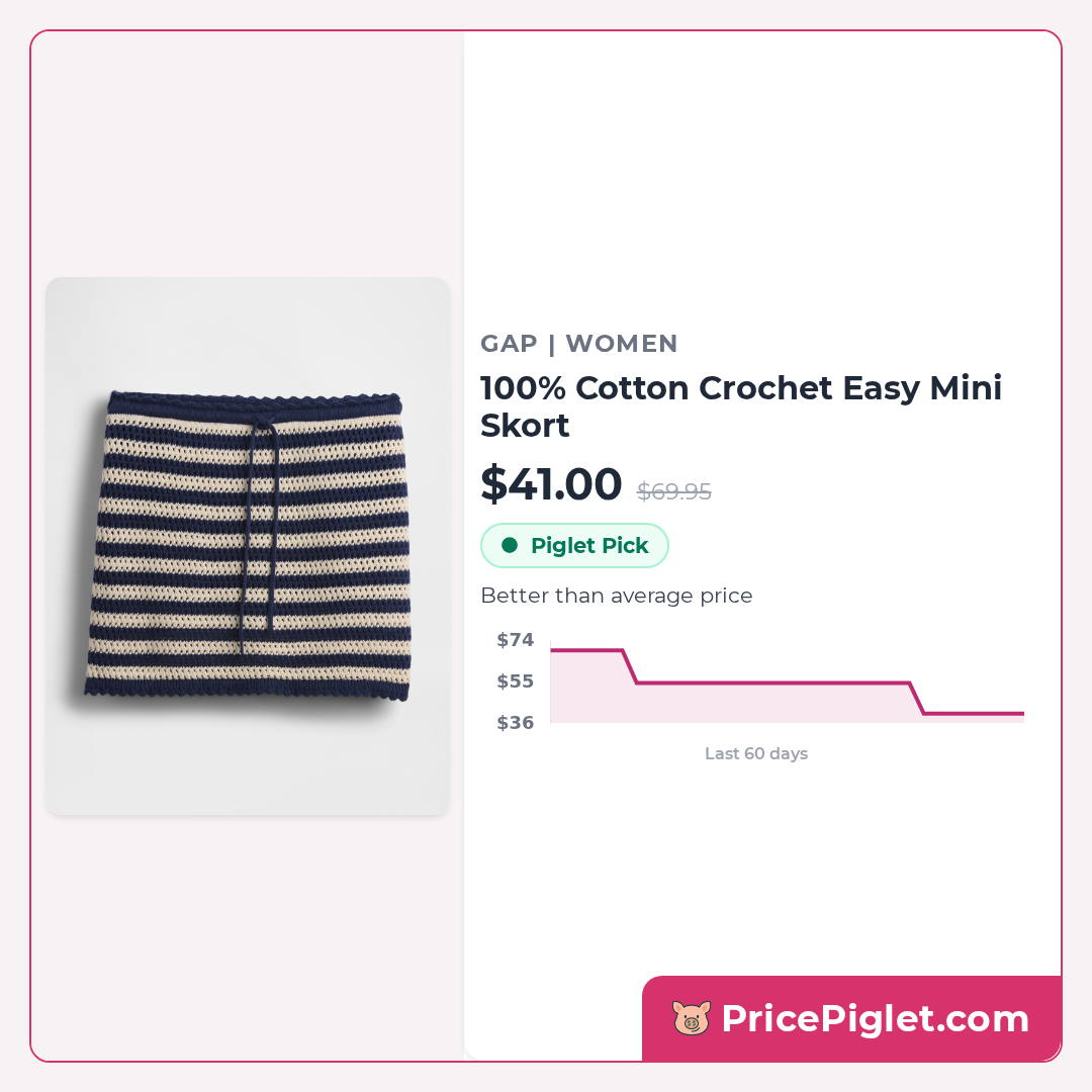 100% Cotton Crochet Easy Mini Skort