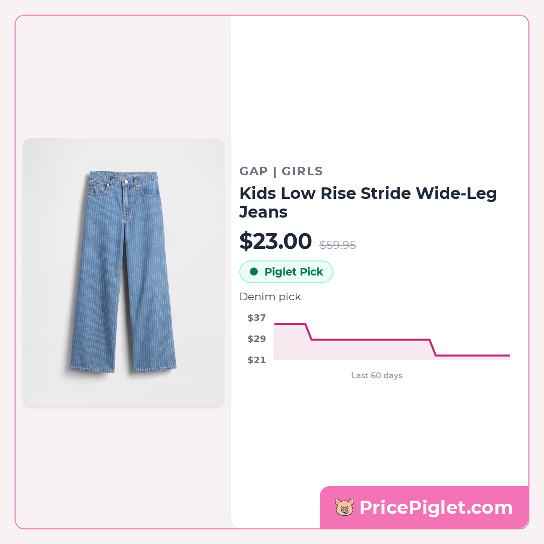 Kids Low Rise Stride Wide-Leg Jeans