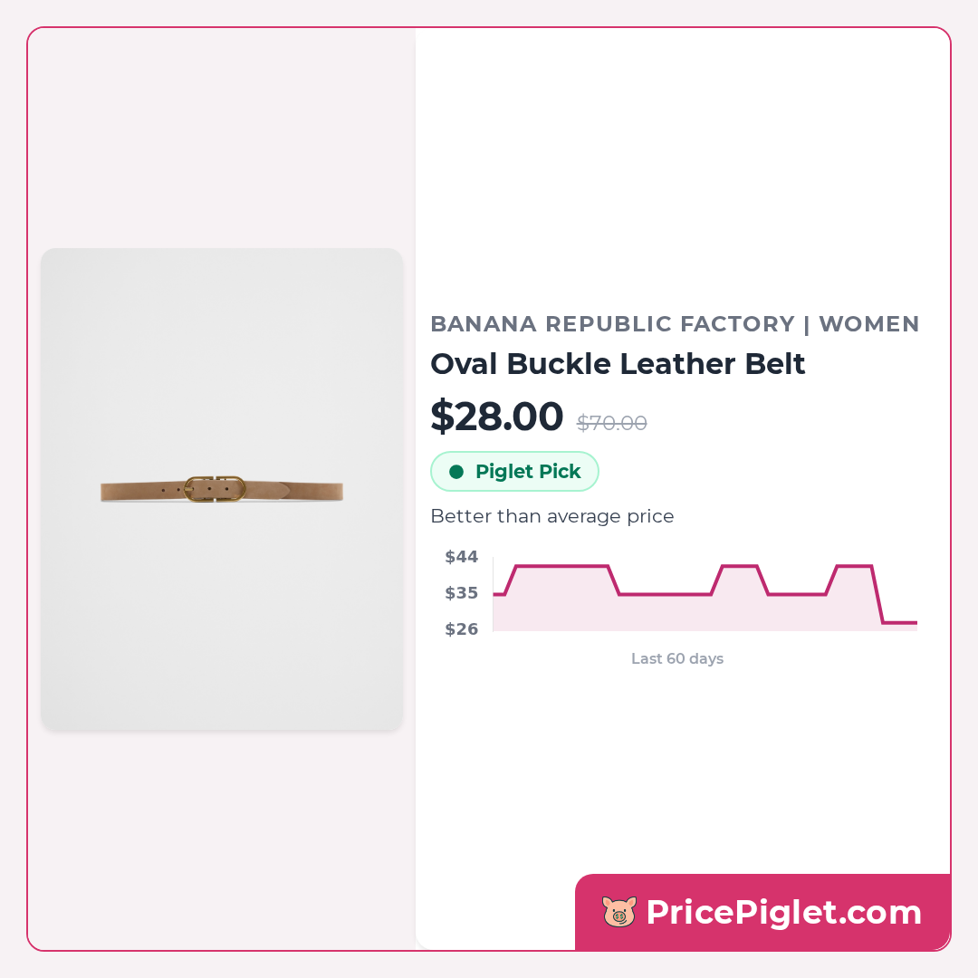 Oval Buckle Leather Belt