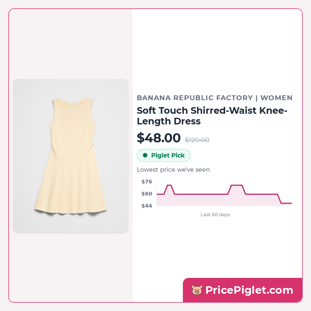 Soft Touch Shirred-Waist Knee-Length Dress