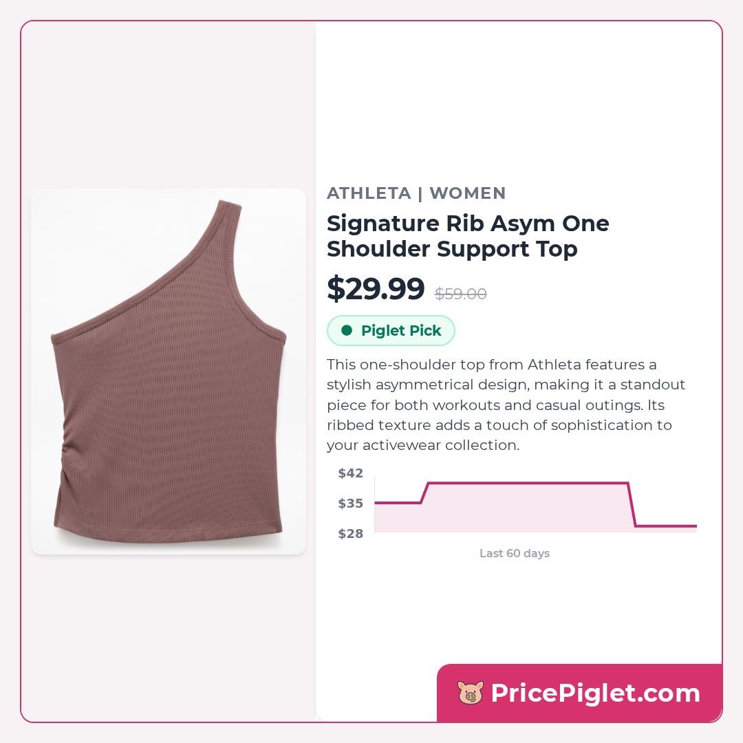 Signature Rib Asym One Shoulder Support Top