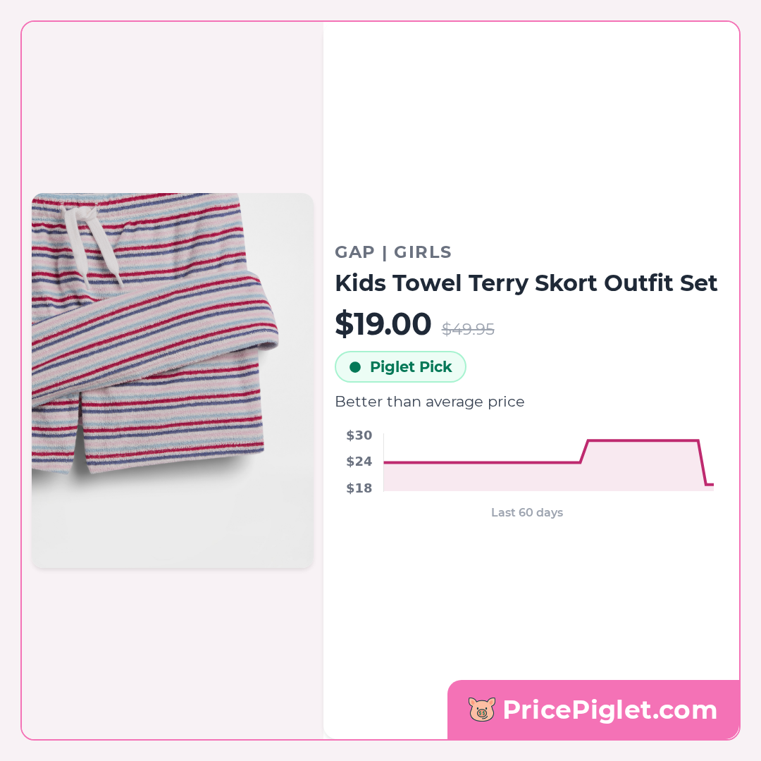 Kids Towel Terry Skort Outfit Set