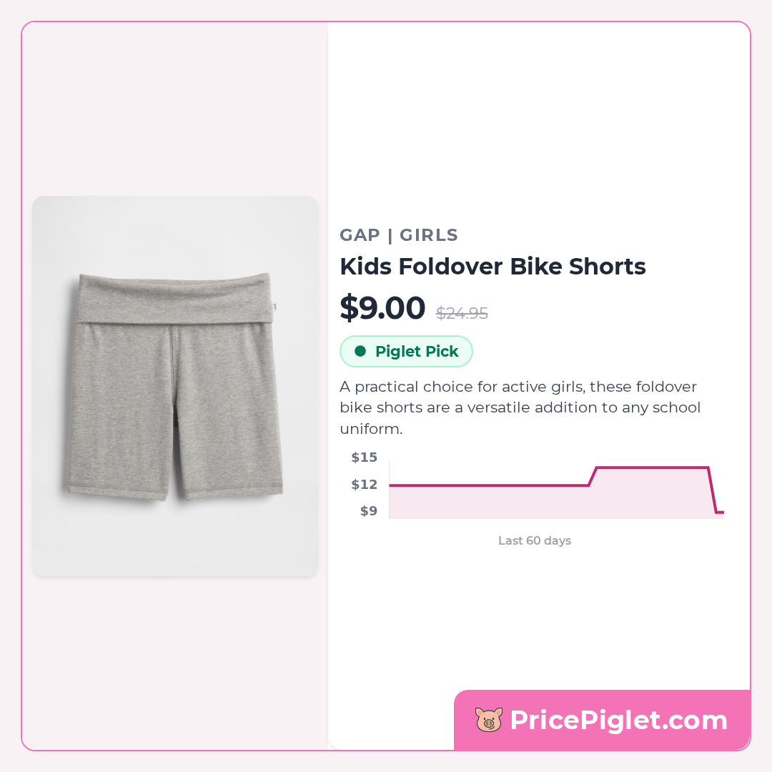 Kids Foldover Bike Shorts