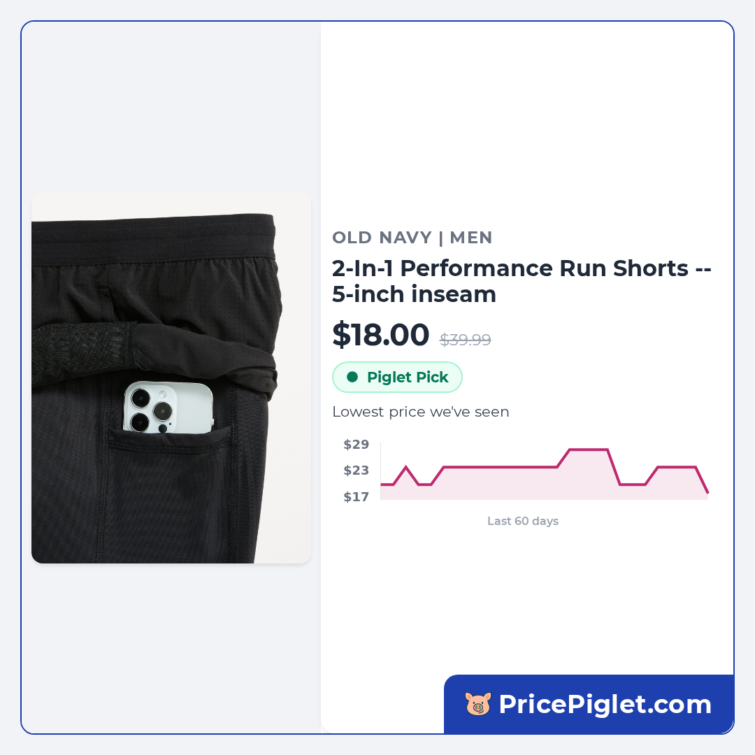 2-In-1 Performance Run Shorts -- 5-inch inseam