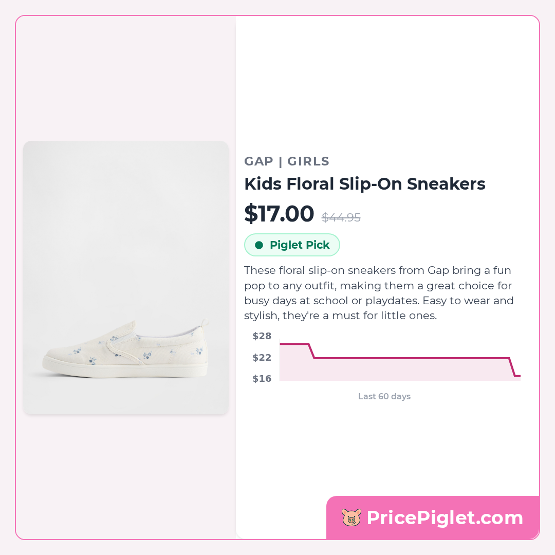 Kids Floral Slip-On Sneakers