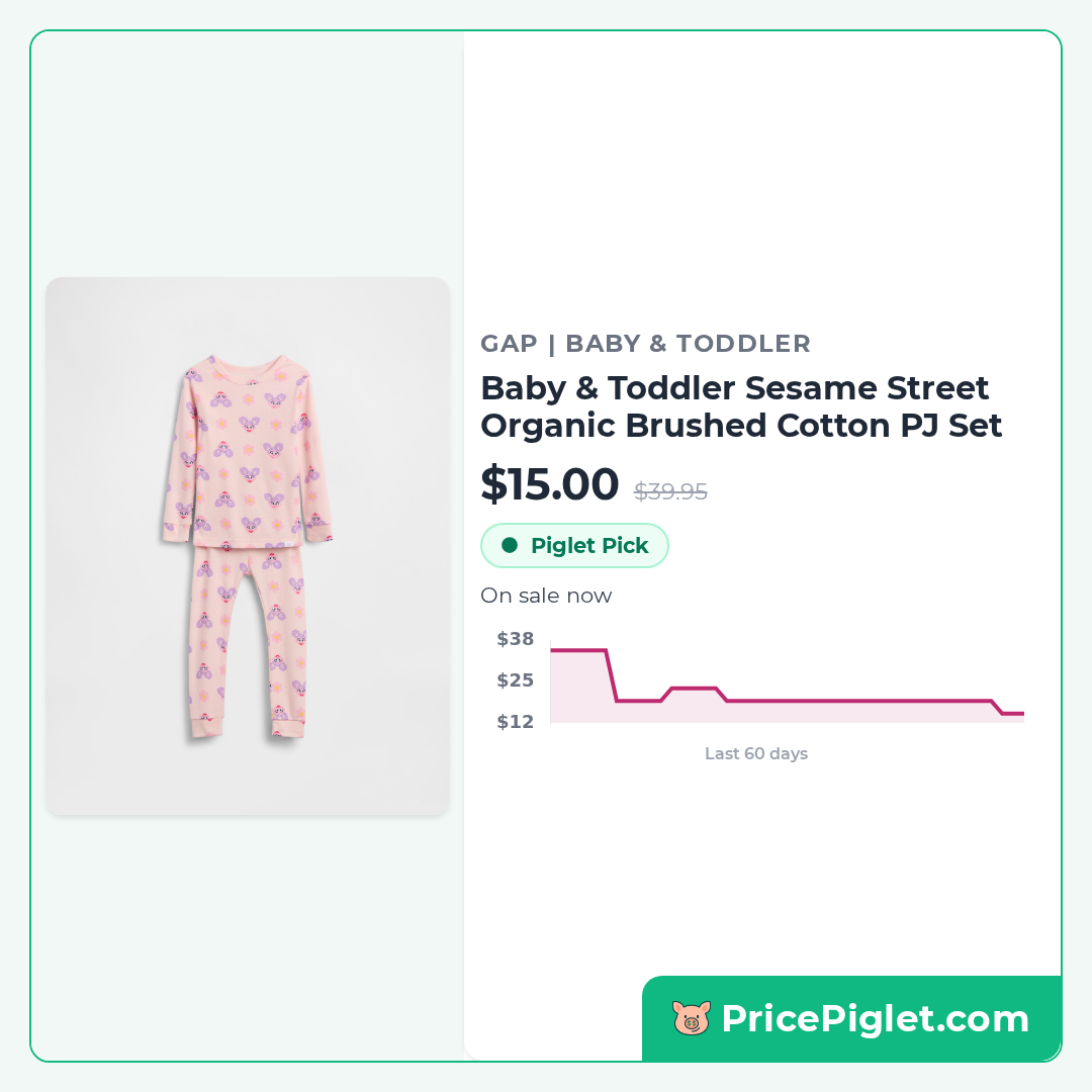 Baby & Toddler Sesame Street Organic Brushed Cotton PJ Set