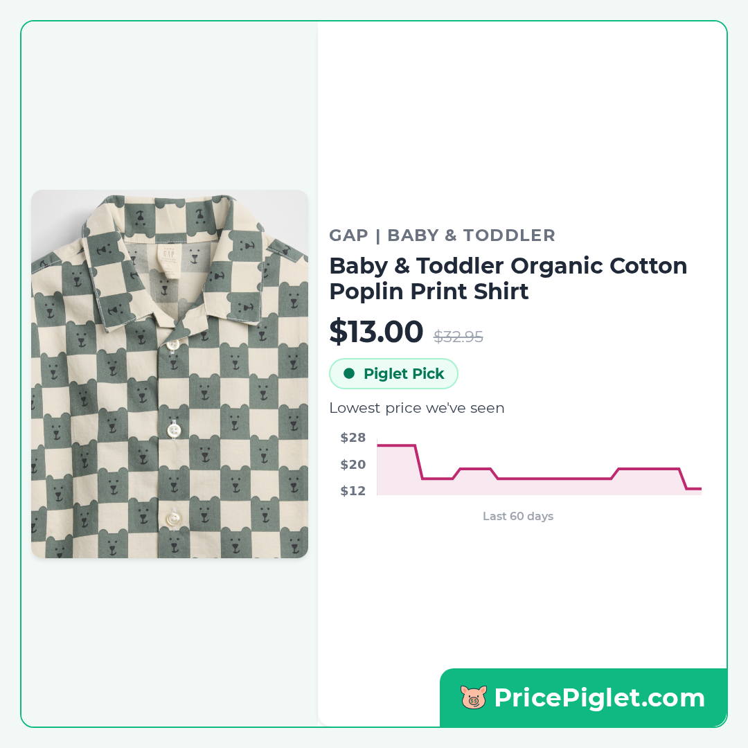 Baby & Toddler Organic Cotton Poplin Print Shirt