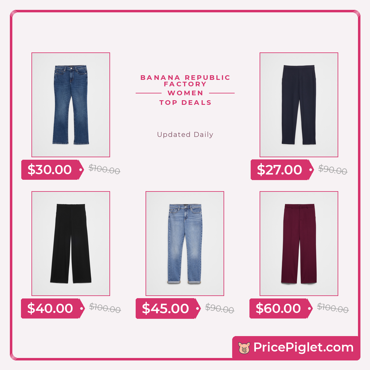 Women's Deals at Banana Republic Factory Today