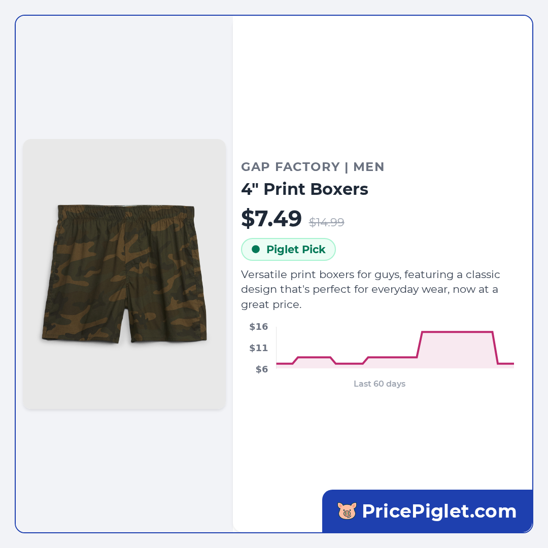 4" Print Boxers